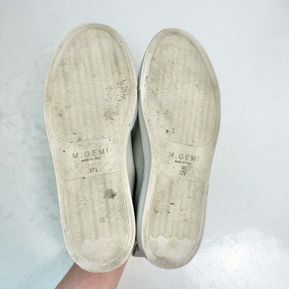 M. Gemi The Palestra Gray Leather Sneakers Shoes Eu 38.5/ US 8 - Picture 6 of 7